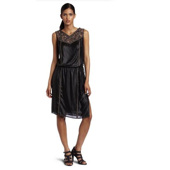 BCBGMaxAzria Greta Coated Floral Lace Shift Dress - Picture 11 of 12